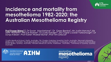 Incidence and mortality from mesothelioma 1982-2020: the Australian Mesothelioma Registry