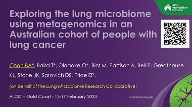 Exploring the lung microbiome using metagenomics in an Australian cohort of people with lung cancer