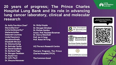 20 years of progress; The Prince Charles Hospital Lung Bank and its role in advancing lung cancer laboratory, clinical and molecular research