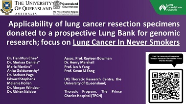 Applicability of lung cancer resection specimens donated to a prospective Lung Bank for genomic research focus on lung cancer in never smokers (LCINS)