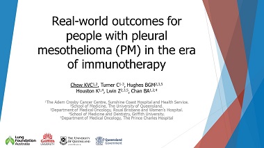 Real-world outcomes for patients with pleural mesothelioma: a multisite retrospective cohort study.