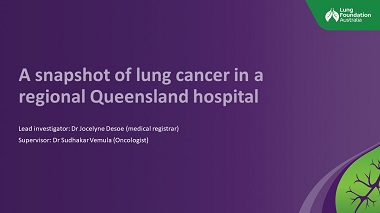 A snapshot of lung cancer in a regional Queensland hospital
