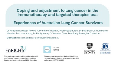 Coping and adjustment to lung cancer in the immunotherapy and targeted therapies era: Experiences of Australian Lung Cancer Survivors