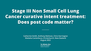 Stage III Non Small Cell Lung Cancer curative intent treatment: Does post code matter?